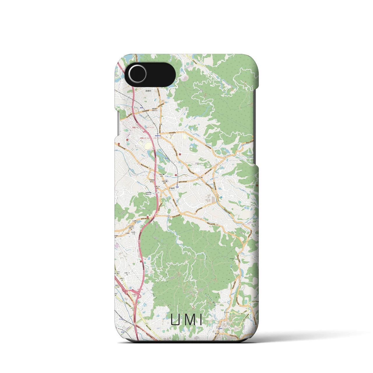 【宇美(福岡県)】地図柄iPhoneケース(バックカバータイプ)