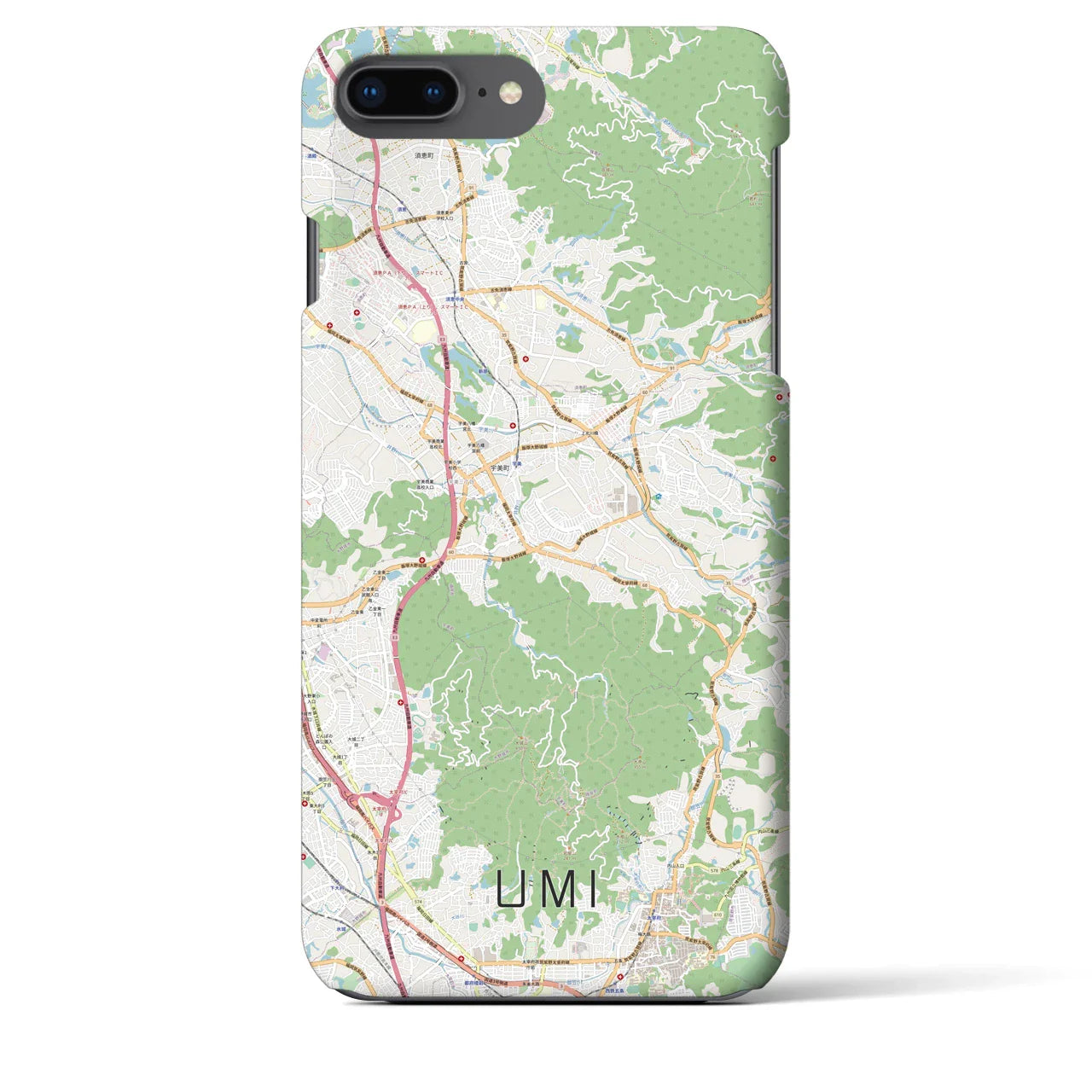 【宇美(福岡県)】地図柄iPhoneケース(バックカバータイプ)