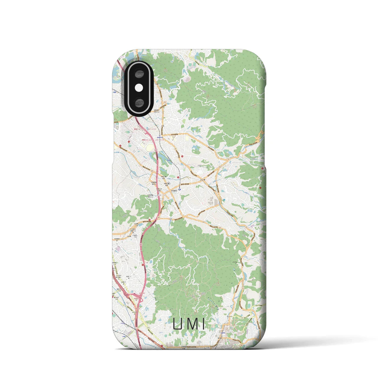 【宇美(福岡県)】地図柄iPhoneケース(バックカバータイプ)