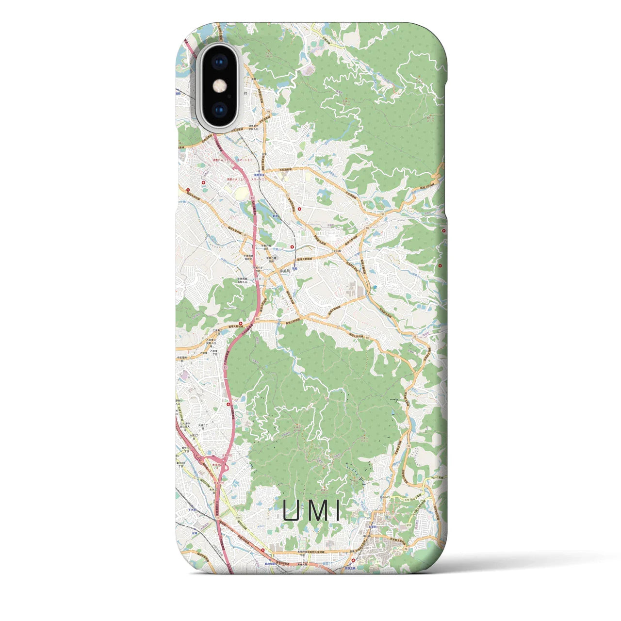 【宇美(福岡県)】地図柄iPhoneケース(バックカバータイプ)