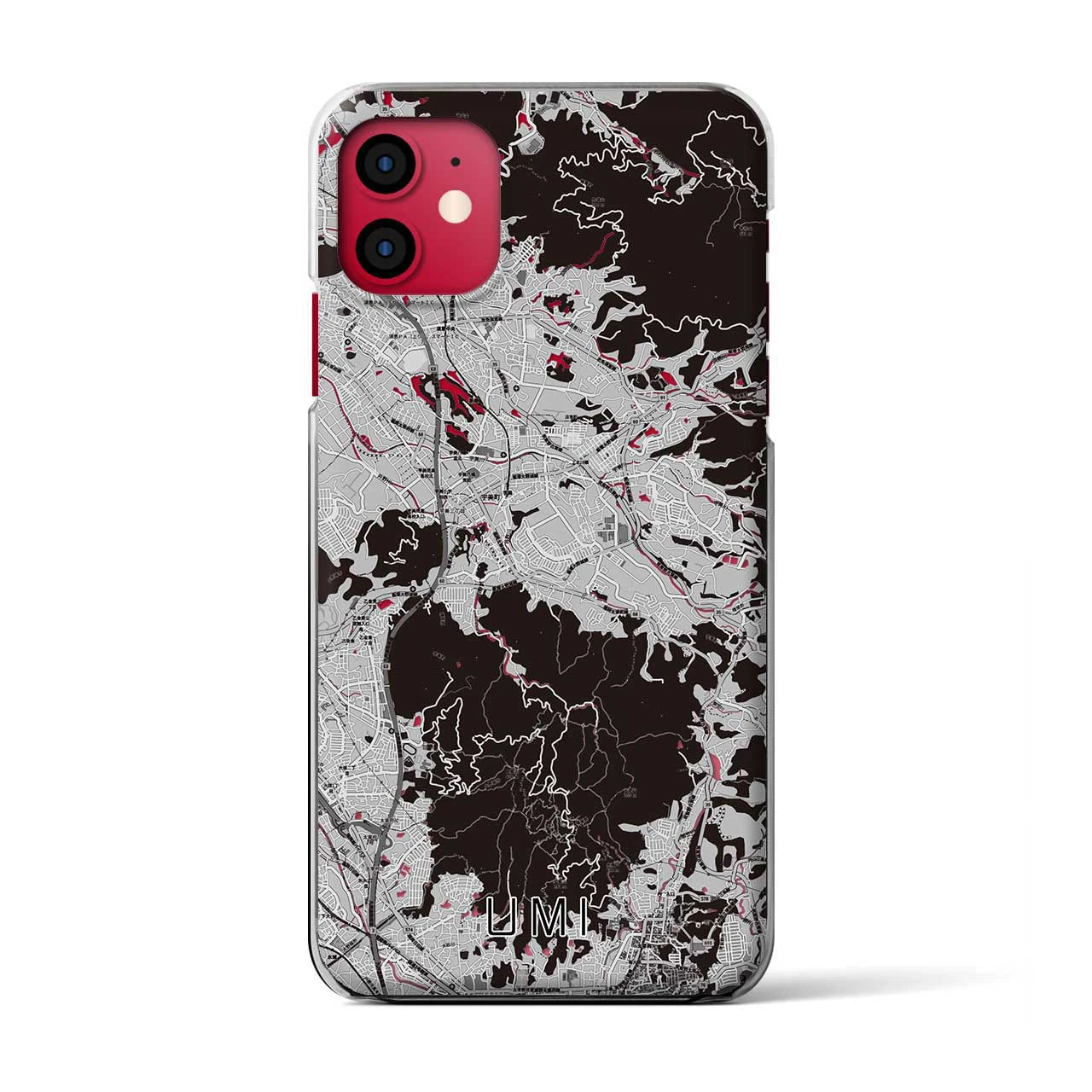 【宇美(福岡県)】地図柄iPhoneケース(クリアタイプ)