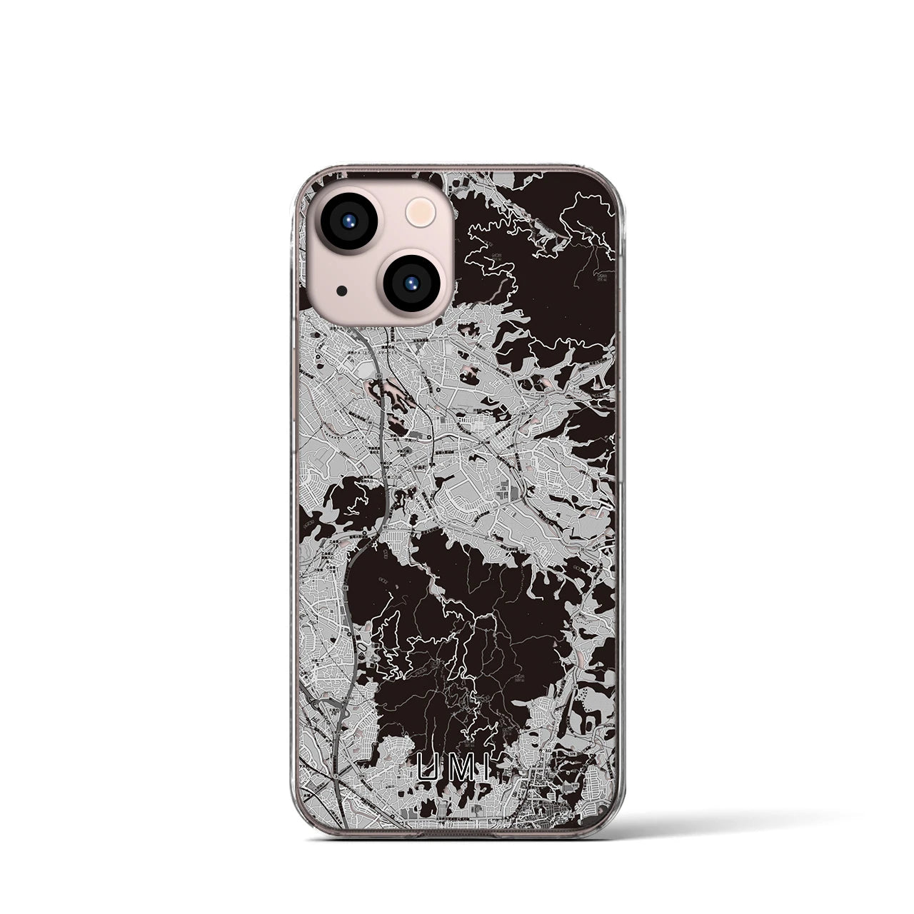 【宇美(福岡県)】地図柄iPhoneケース(クリアタイプ)