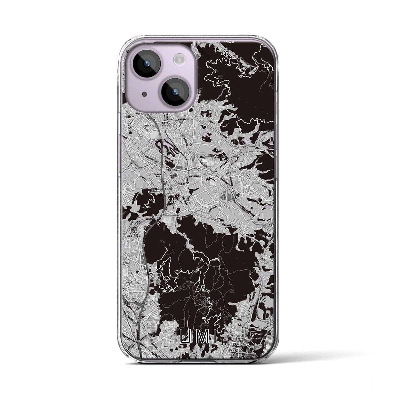 【宇美(福岡県)】地図柄iPhoneケース(クリアタイプ)