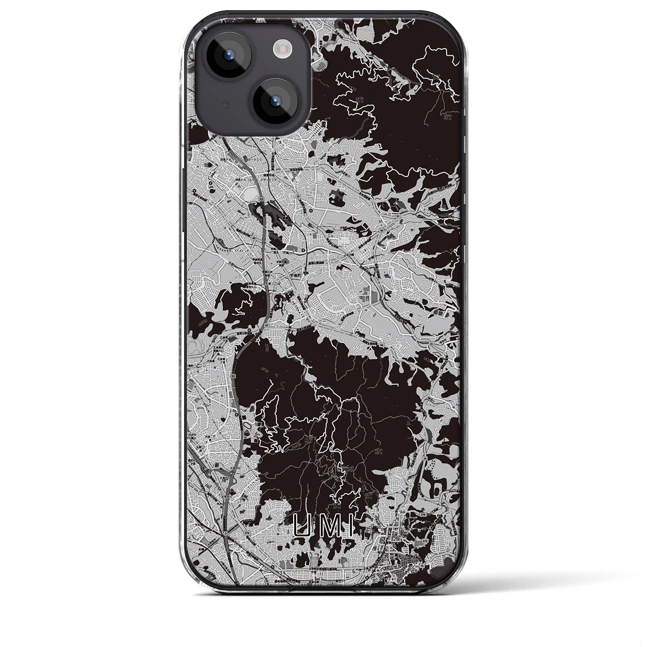 【宇美(福岡県)】地図柄iPhoneケース(クリアタイプ)