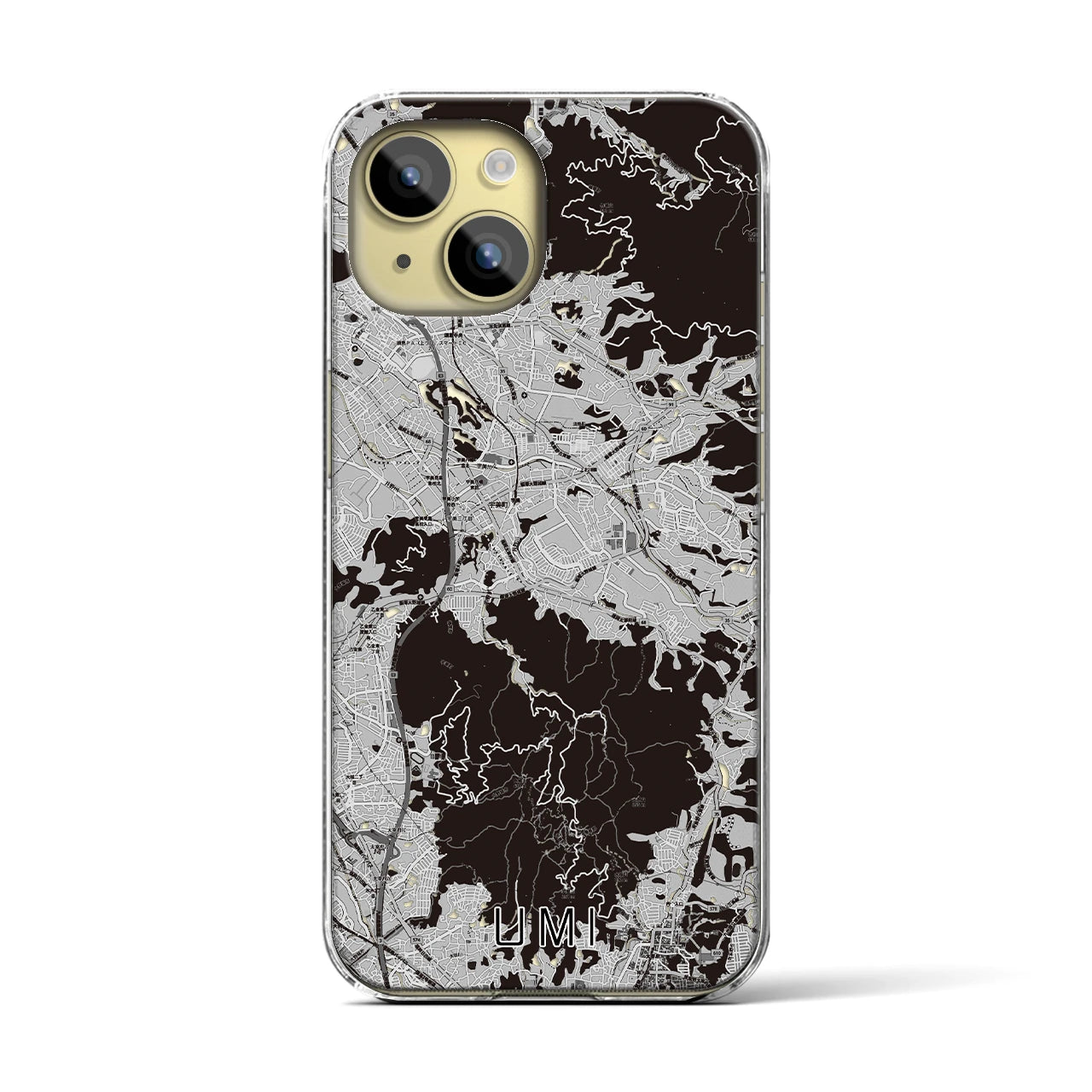 【宇美(福岡県)】地図柄iPhoneケース(クリアタイプ)