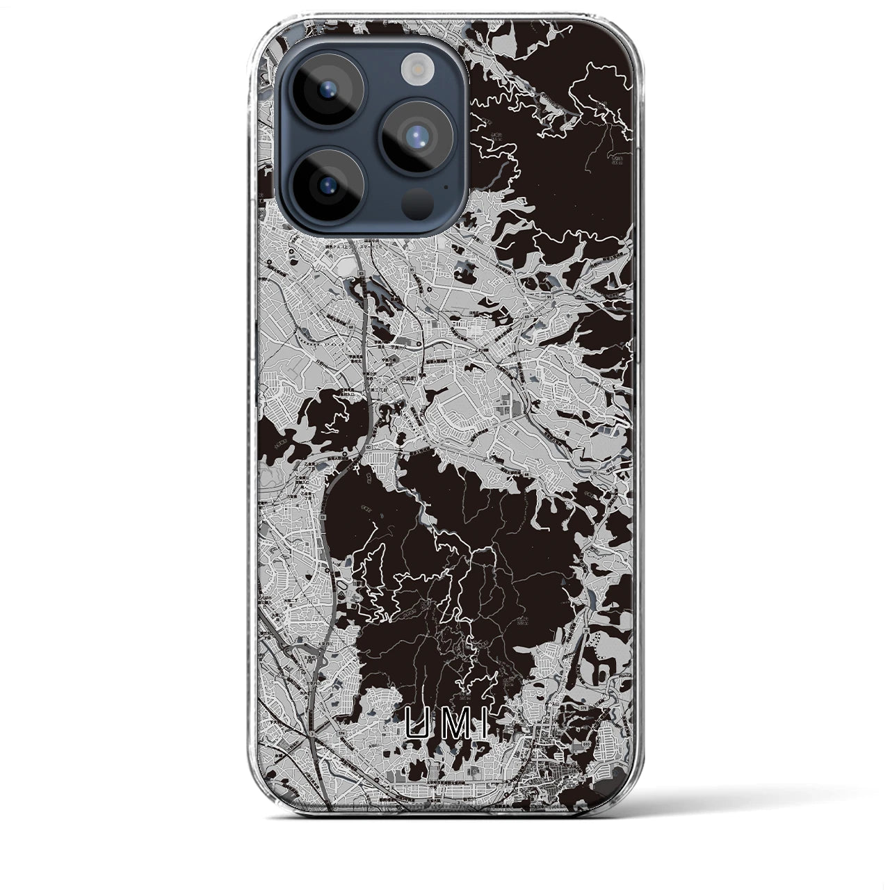 【宇美(福岡県)】地図柄iPhoneケース(クリアタイプ)