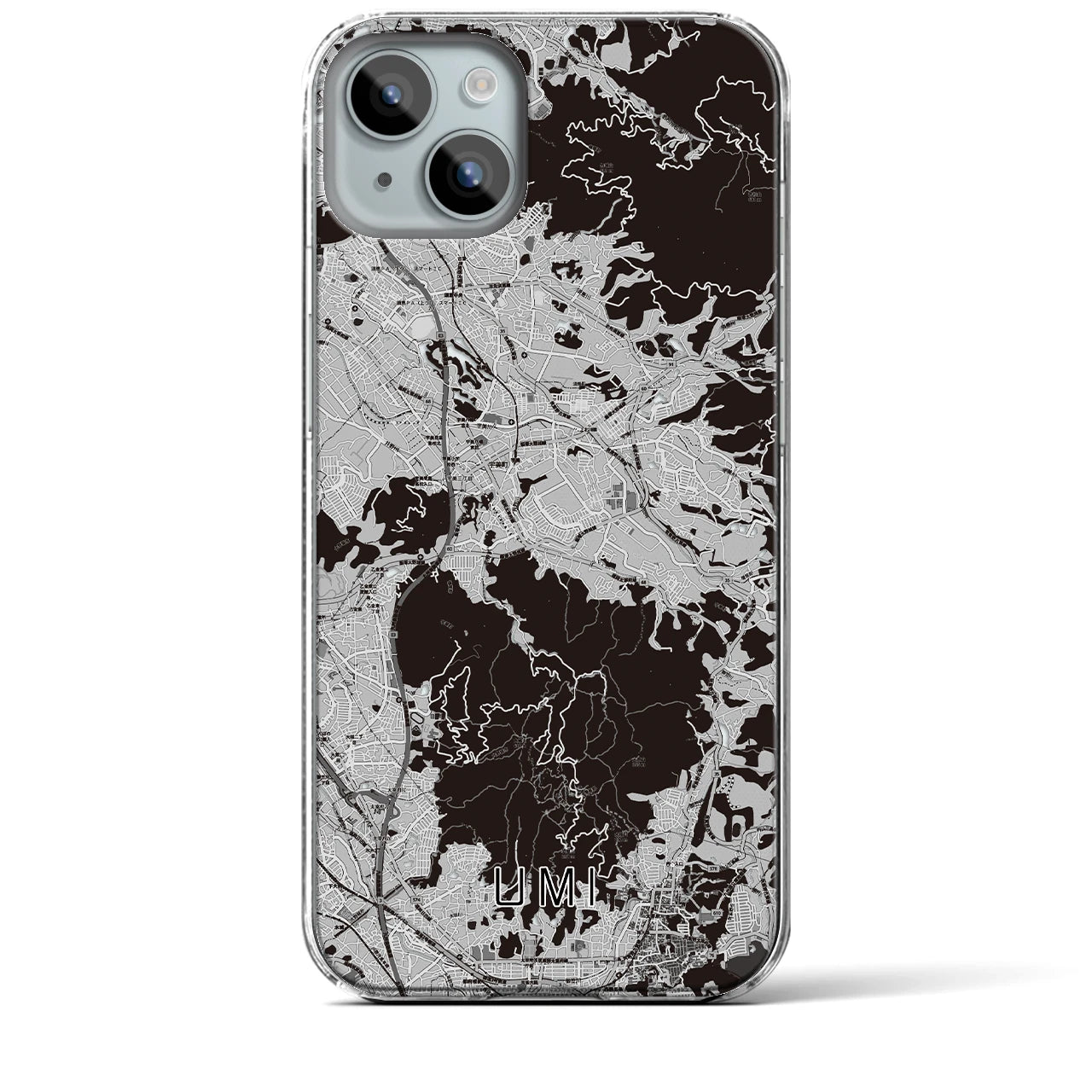 【宇美(福岡県)】地図柄iPhoneケース(クリアタイプ)