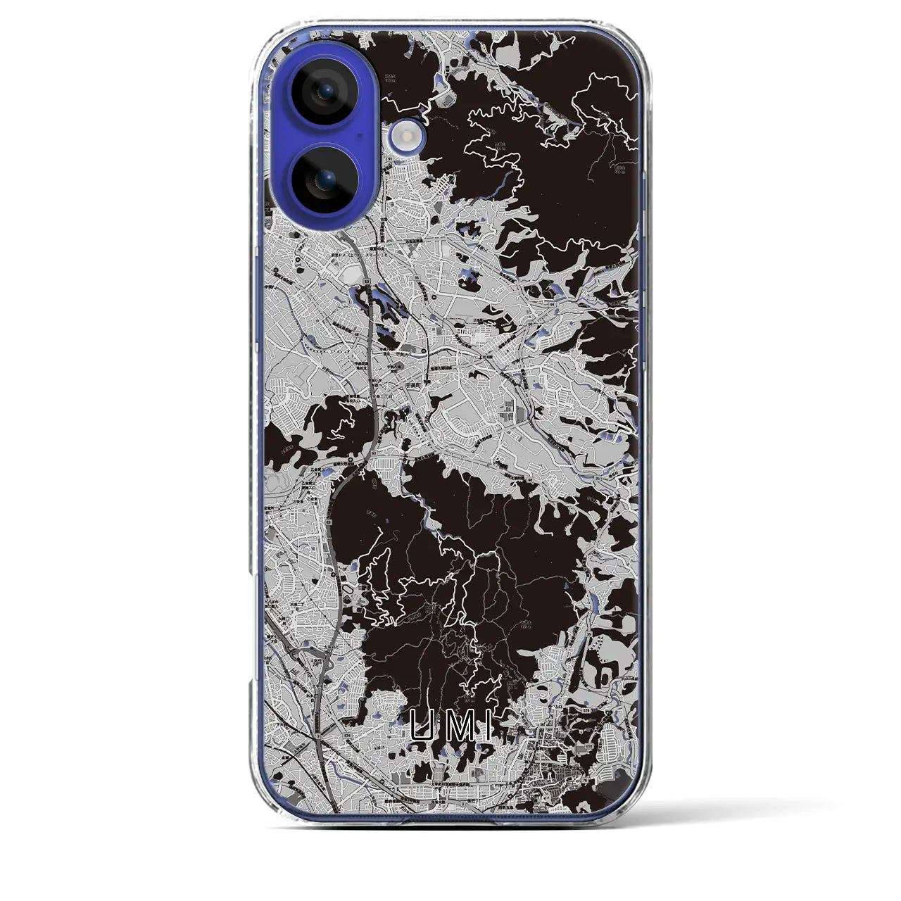 【宇美(福岡県)】地図柄iPhoneケース(クリアタイプ)