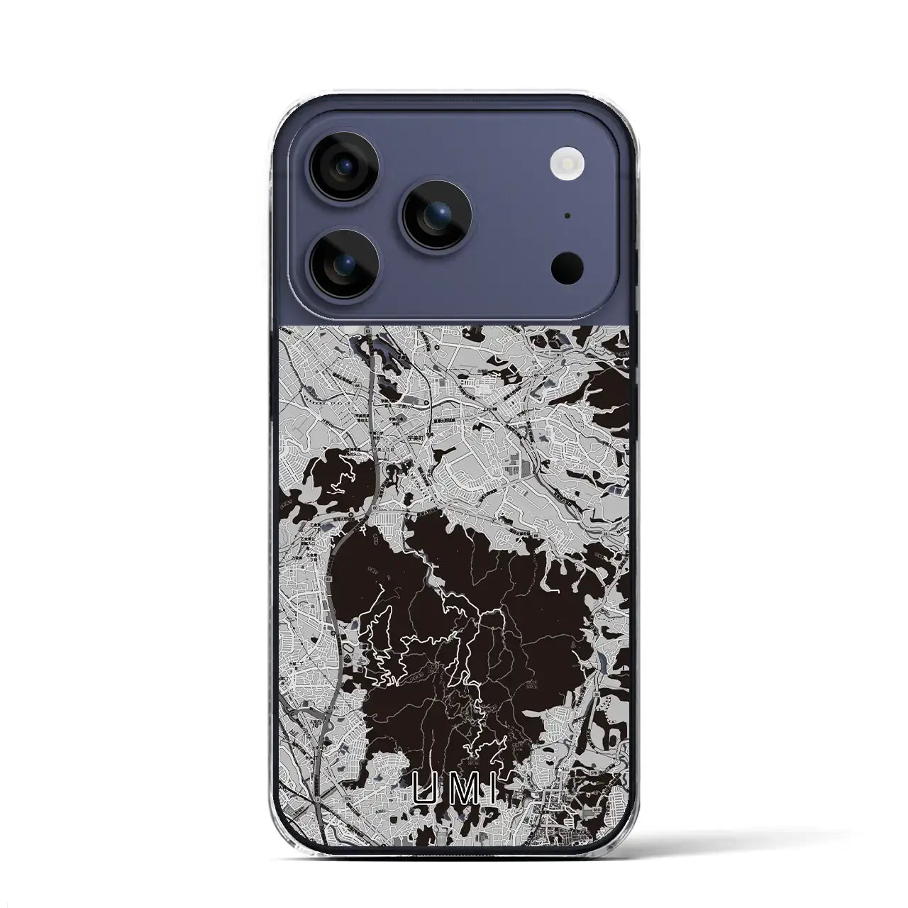 【宇美(福岡県)】地図柄iPhoneケース(クリアタイプ)