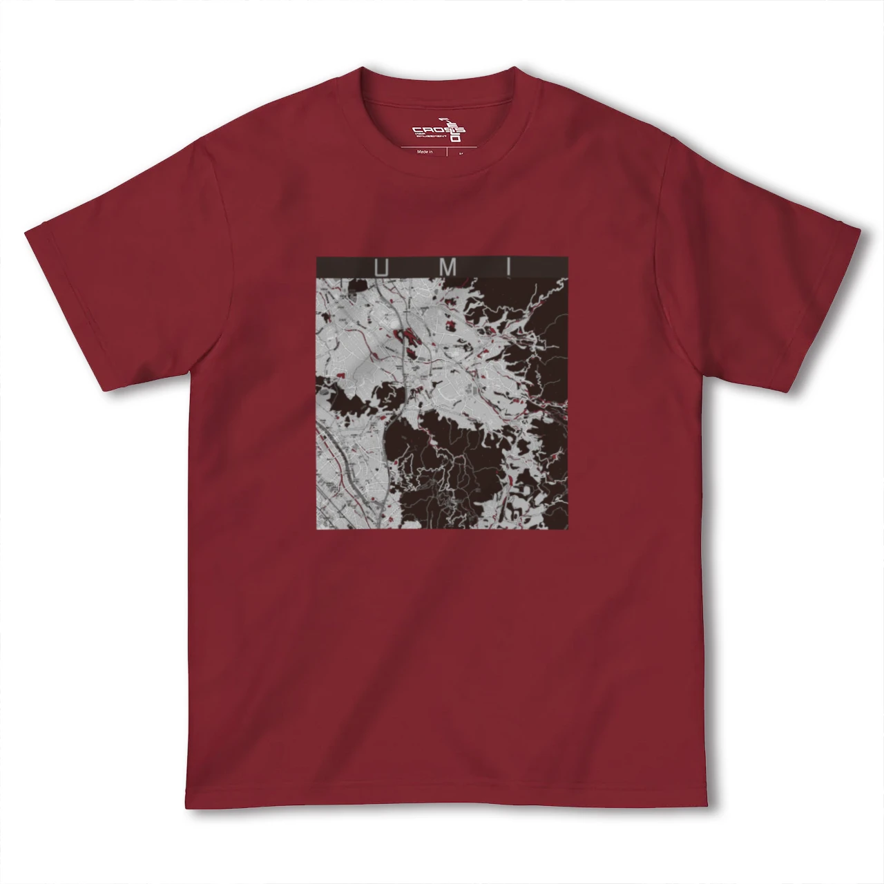 【宇美(福岡県)】地図柄ヘビーウェイトTシャツ