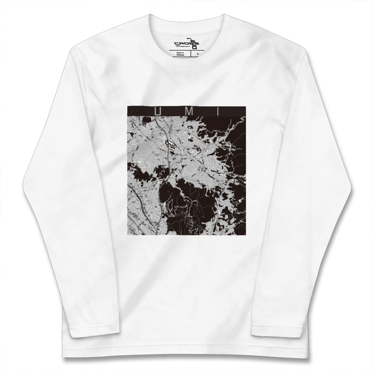 【宇美(福岡県)】地図柄ロングスリーブTシャツ