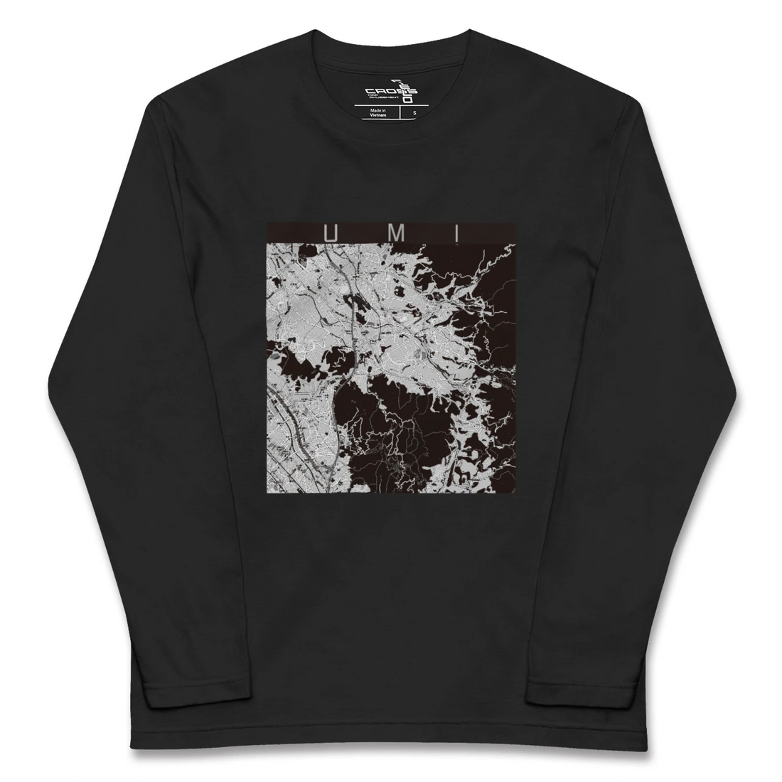 【宇美(福岡県)】地図柄ロングスリーブTシャツ