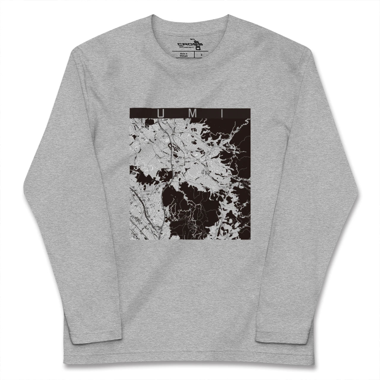 【宇美(福岡県)】地図柄ロングスリーブTシャツ