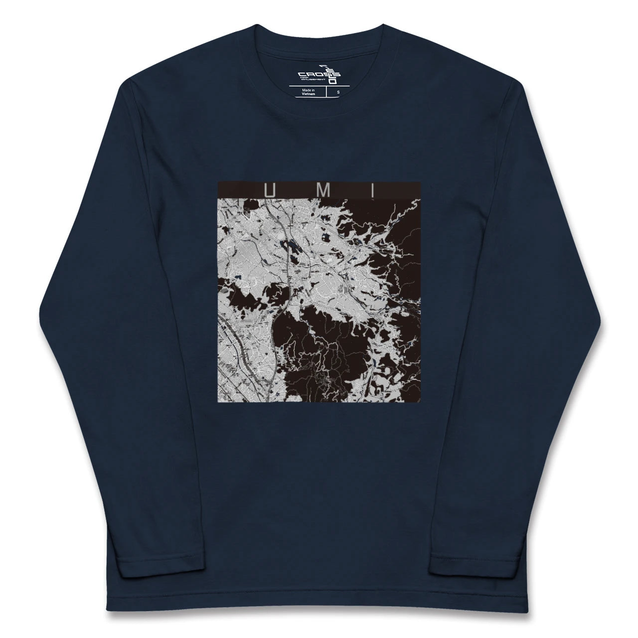 【宇美(福岡県)】地図柄ロングスリーブTシャツ