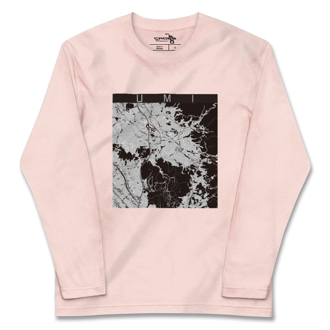 【宇美(福岡県)】地図柄ロングスリーブTシャツ