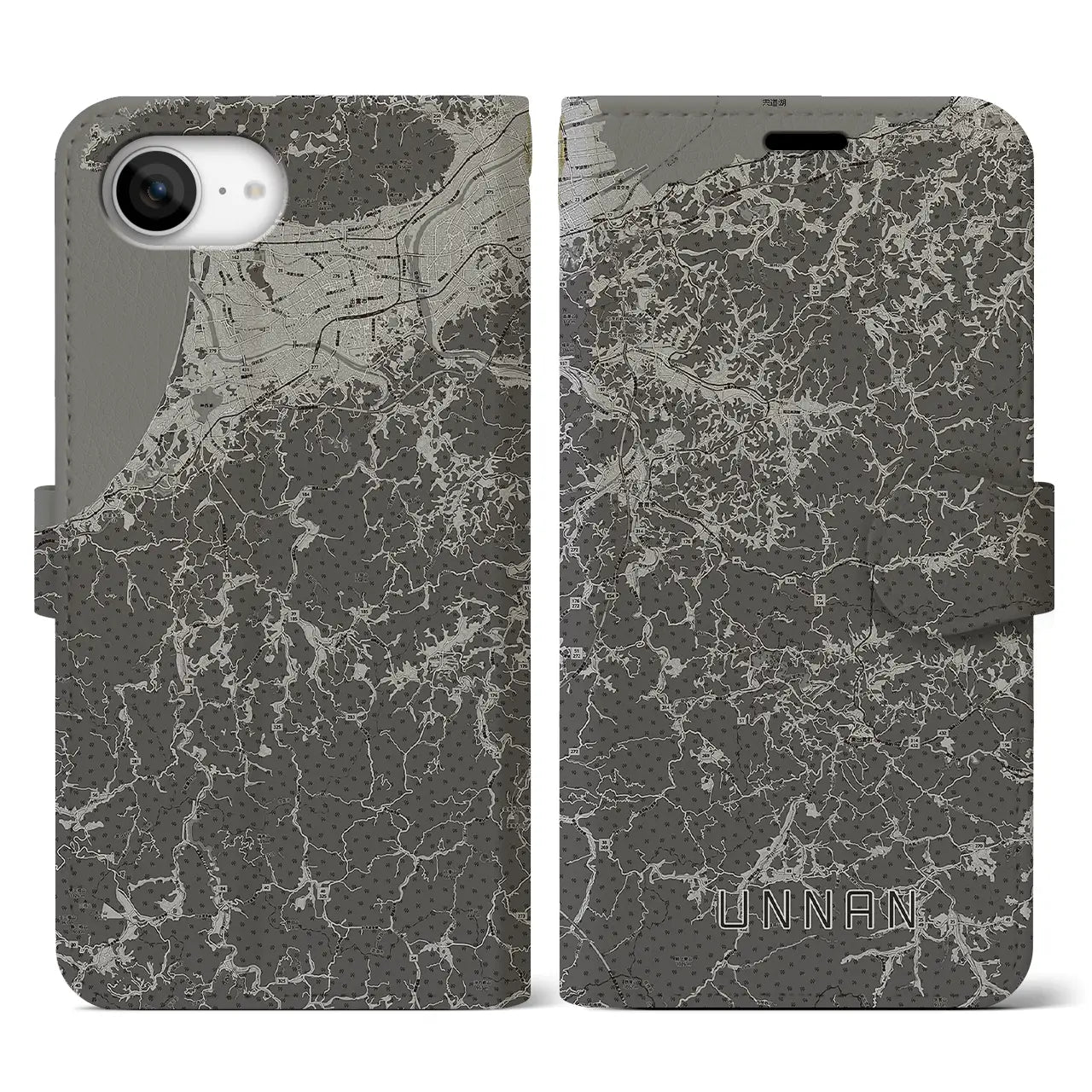 【雲南(島根県)】地図柄iPhoneケース(手帳タイプ)