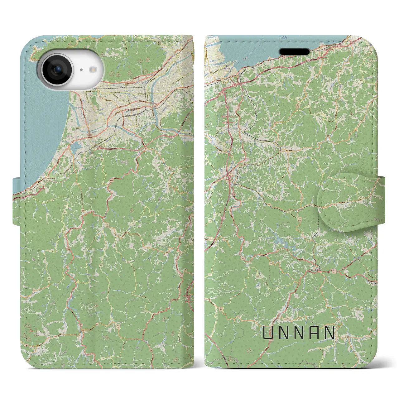 【雲南(島根県)】地図柄iPhoneケース(手帳タイプ)