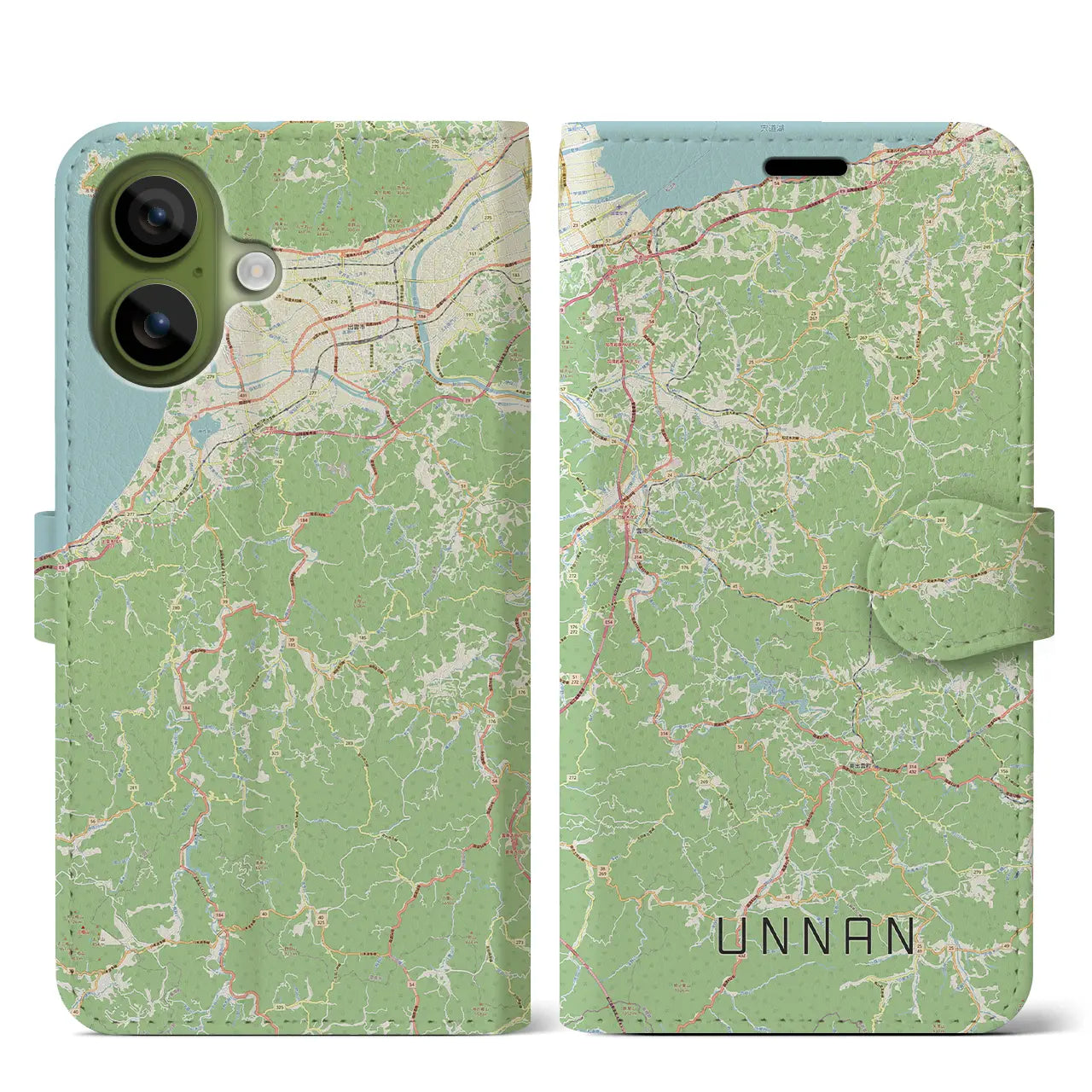 【雲南(島根県)】地図柄iPhoneケース(手帳タイプ)