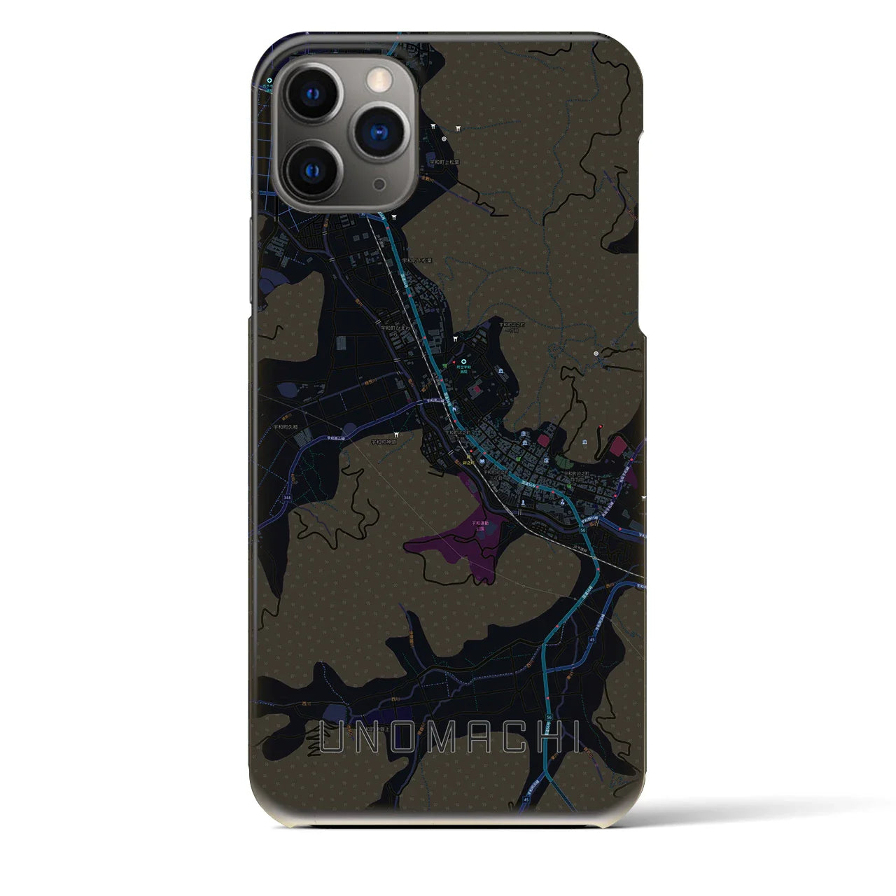 【卯之町(愛媛県)】地図柄iPhoneケース(バックカバータイプ)