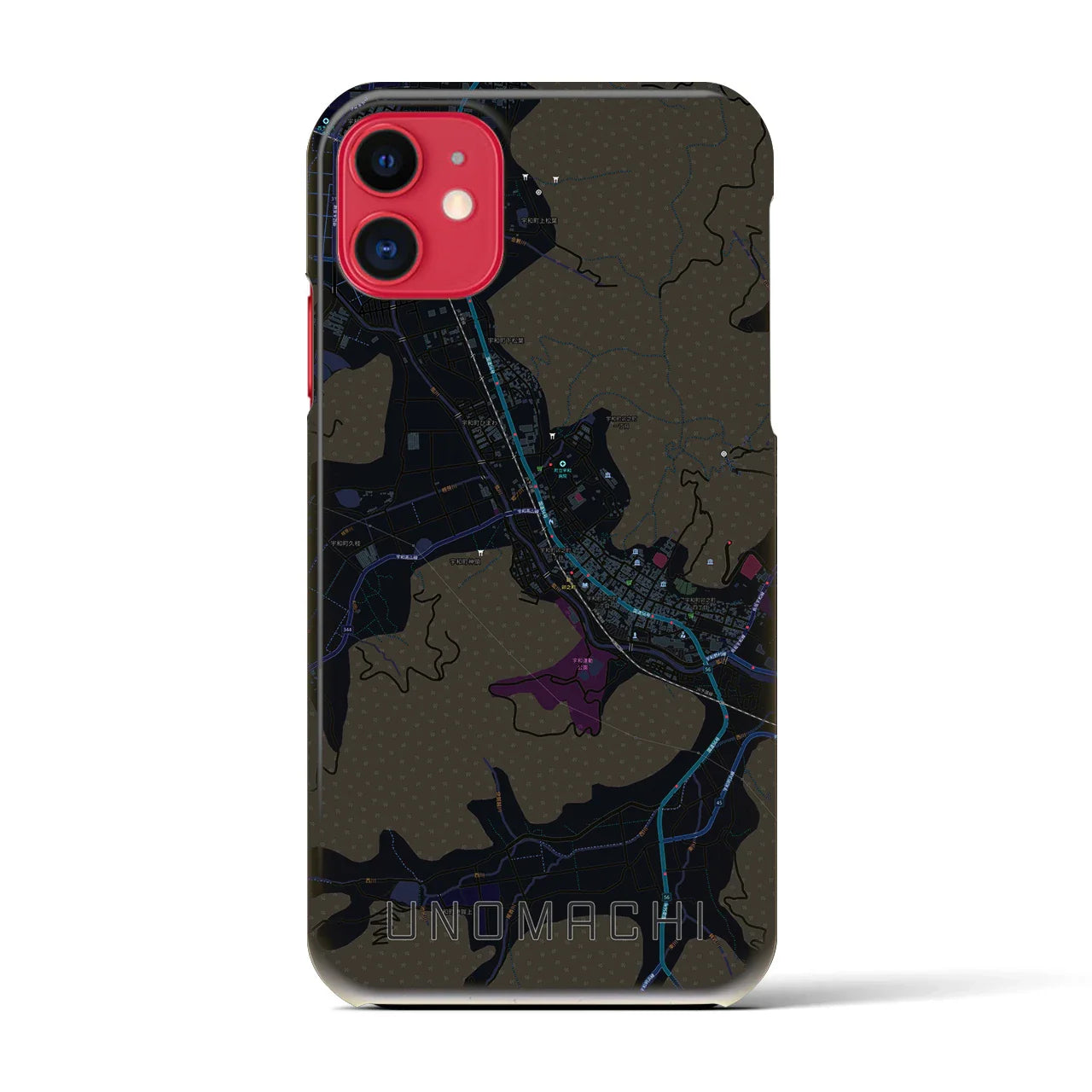 【卯之町(愛媛県)】地図柄iPhoneケース(バックカバータイプ)