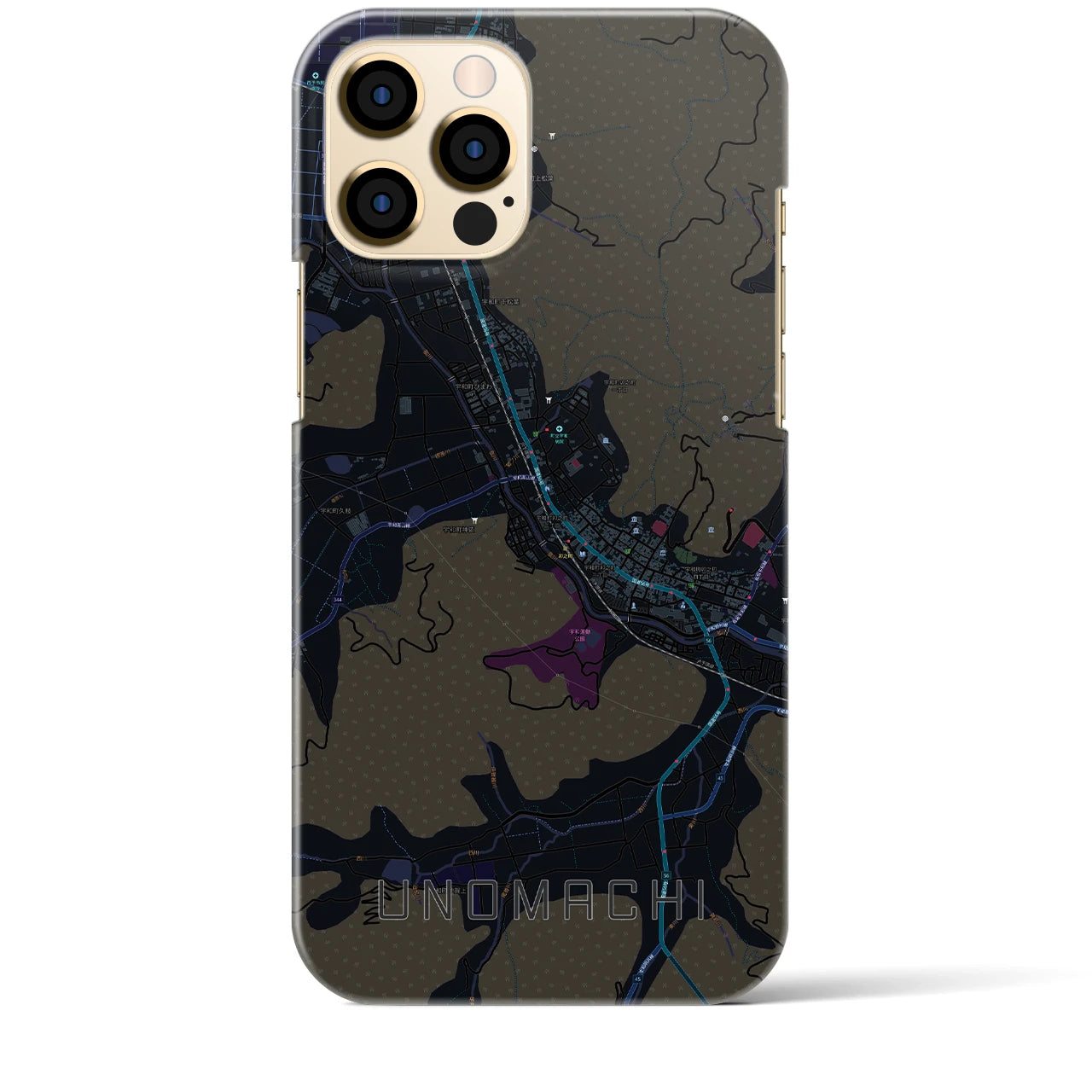 【卯之町(愛媛県)】地図柄iPhoneケース(バックカバータイプ)