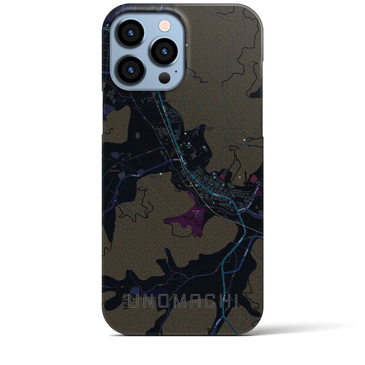 【卯之町(愛媛県)】地図柄iPhoneケース(バックカバータイプ)