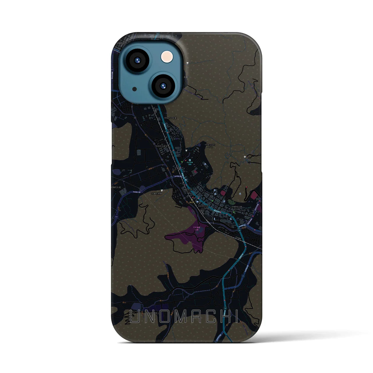 【卯之町(愛媛県)】地図柄iPhoneケース(バックカバータイプ)