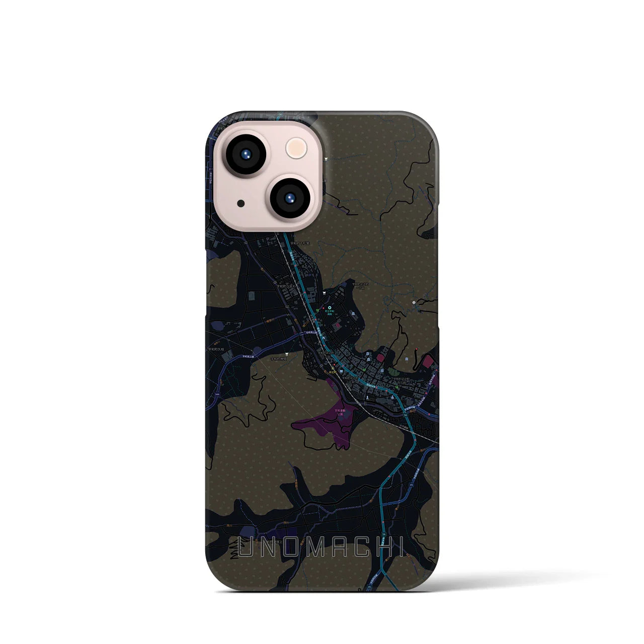 【卯之町(愛媛県)】地図柄iPhoneケース(バックカバータイプ)