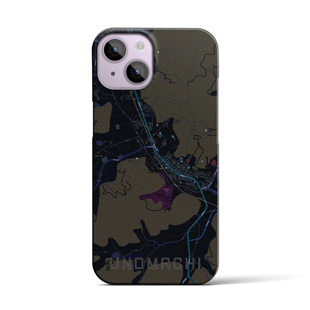 【卯之町(愛媛県)】地図柄iPhoneケース(バックカバータイプ)