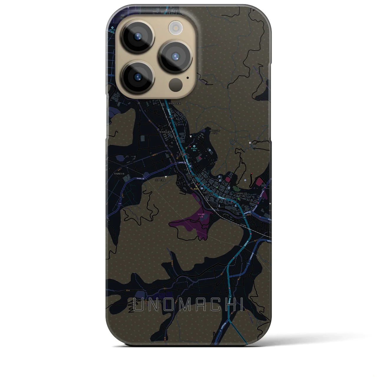 【卯之町(愛媛県)】地図柄iPhoneケース(バックカバータイプ)