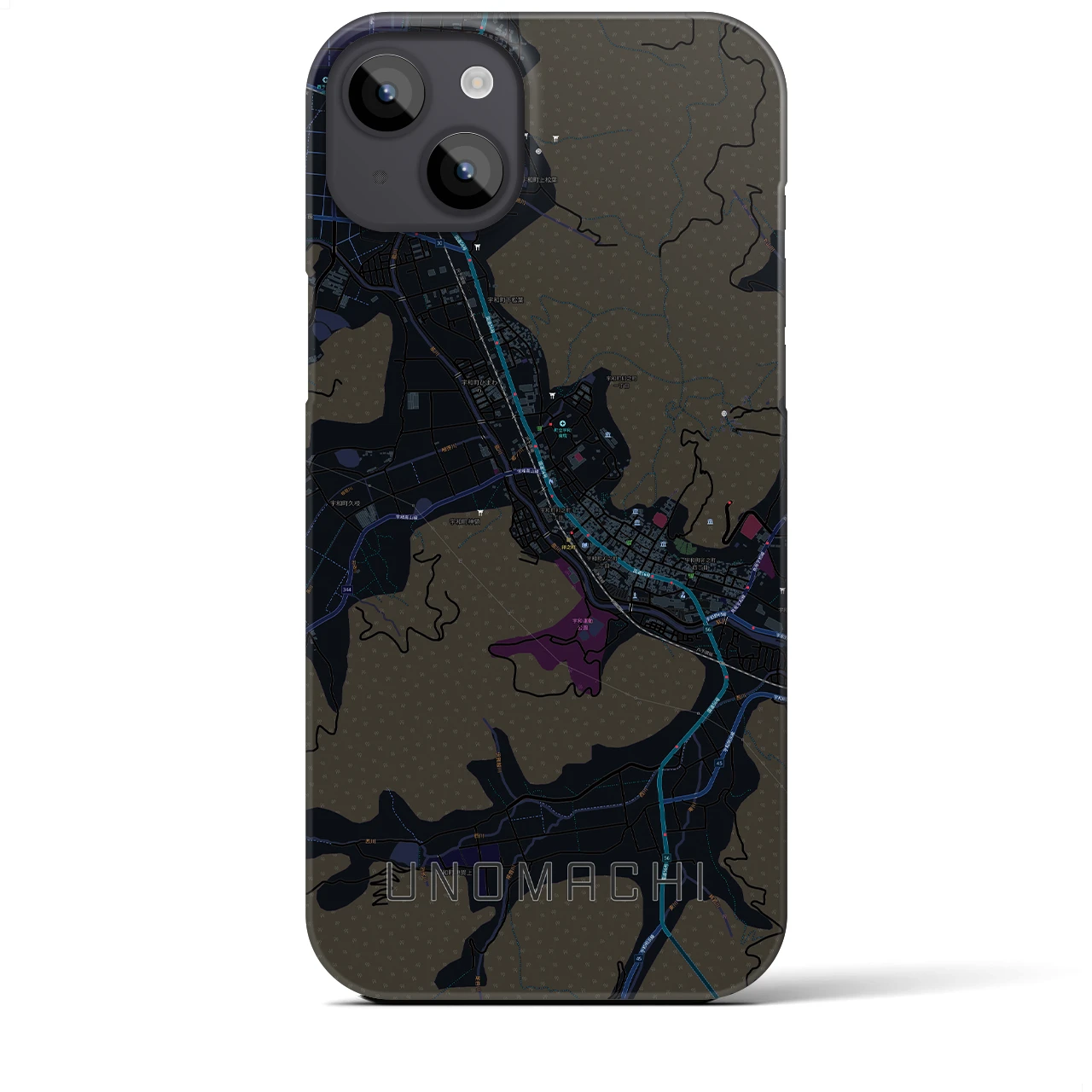 【卯之町(愛媛県)】地図柄iPhoneケース(バックカバータイプ)