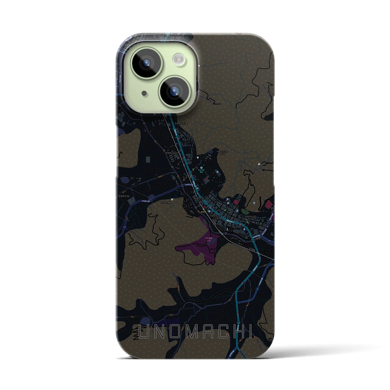 【卯之町(愛媛県)】地図柄iPhoneケース(バックカバータイプ)