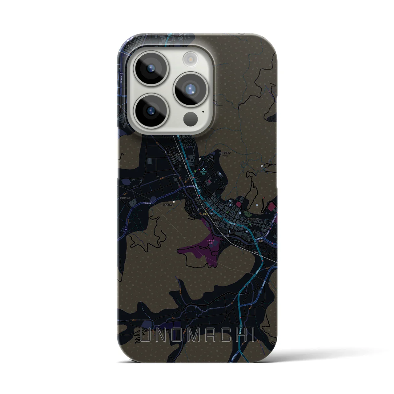 【卯之町(愛媛県)】地図柄iPhoneケース(バックカバータイプ)