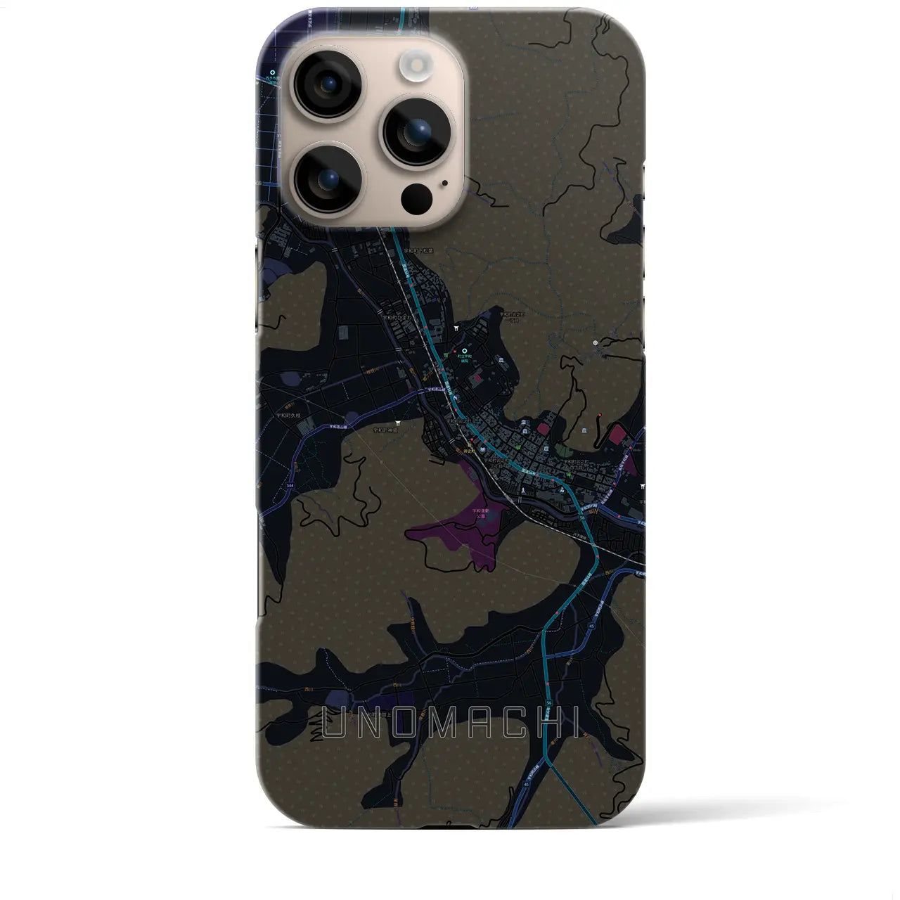 【卯之町(愛媛県)】地図柄iPhoneケース(バックカバータイプ)