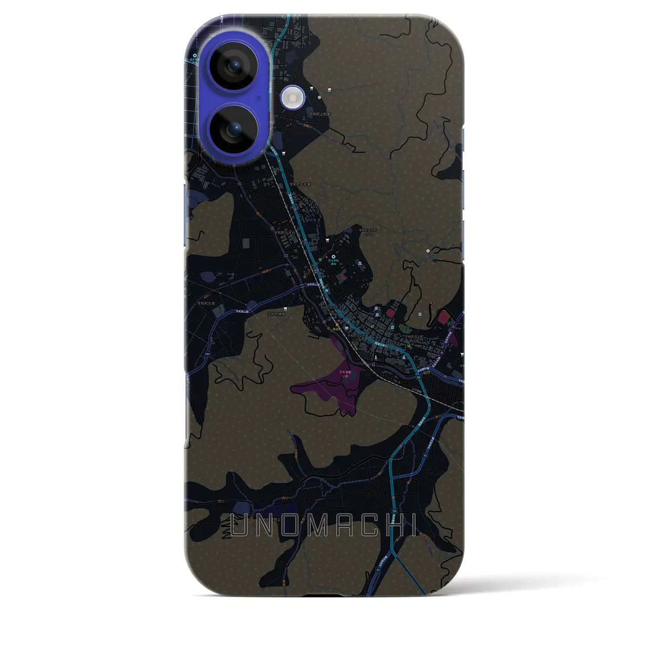 【卯之町(愛媛県)】地図柄iPhoneケース(バックカバータイプ)