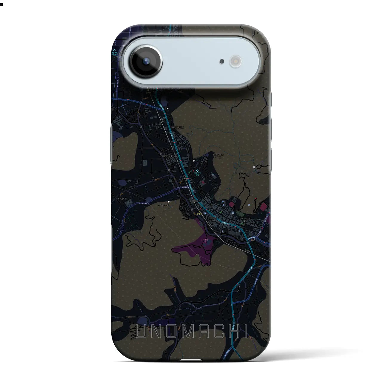 【卯之町(愛媛県)】地図柄iPhoneケース(バックカバータイプ)