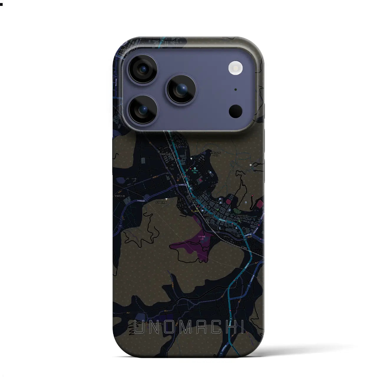 【卯之町(愛媛県)】地図柄iPhoneケース(バックカバータイプ)