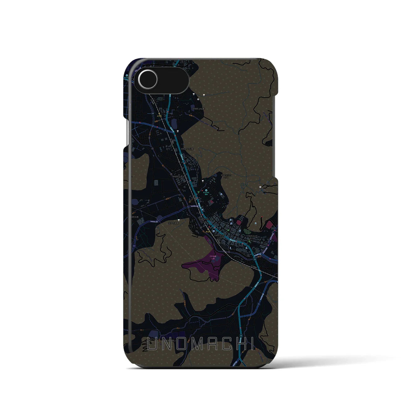 【卯之町(愛媛県)】地図柄iPhoneケース(バックカバータイプ)