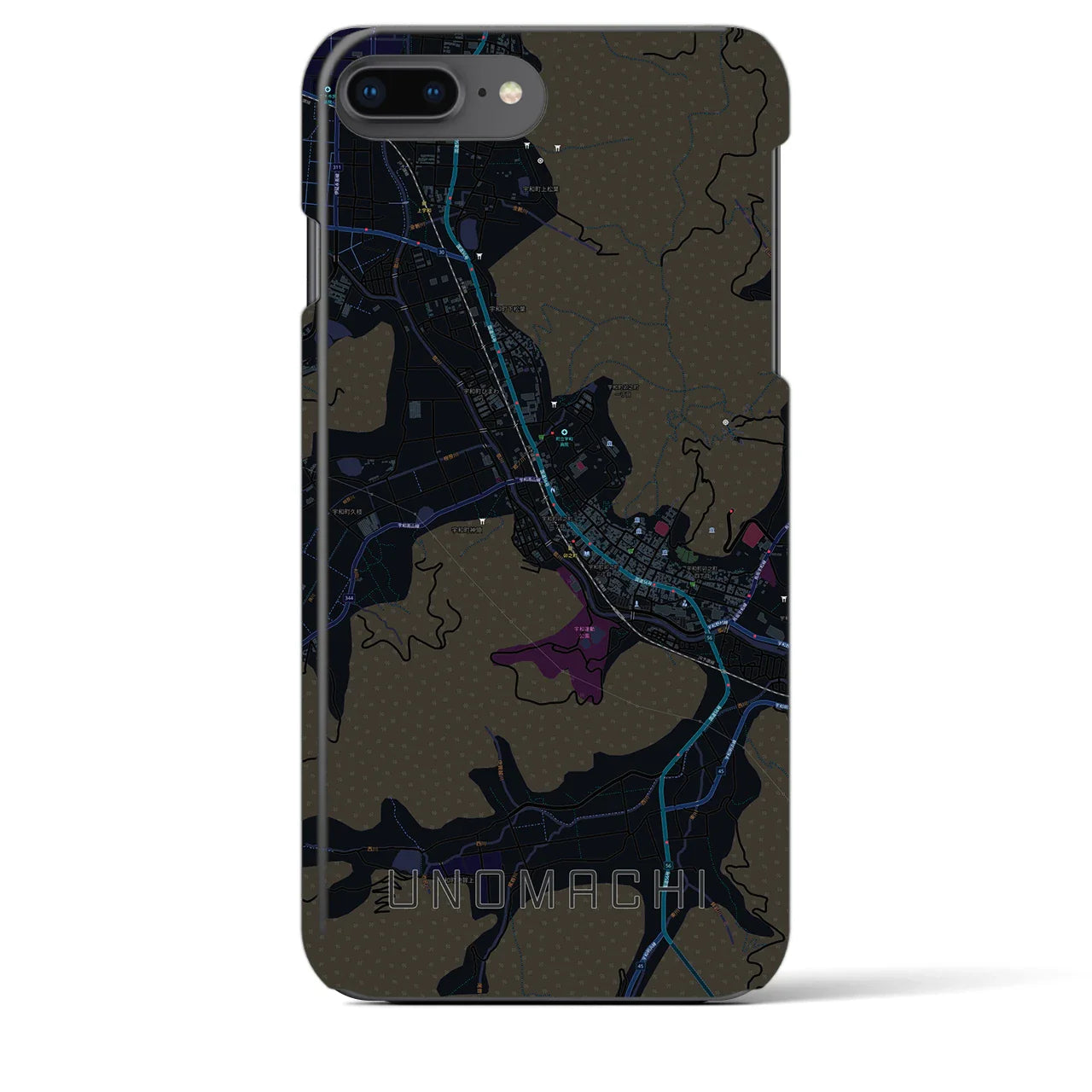 【卯之町(愛媛県)】地図柄iPhoneケース(バックカバータイプ)