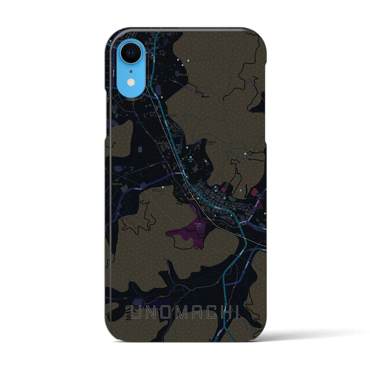 【卯之町(愛媛県)】地図柄iPhoneケース(バックカバータイプ)