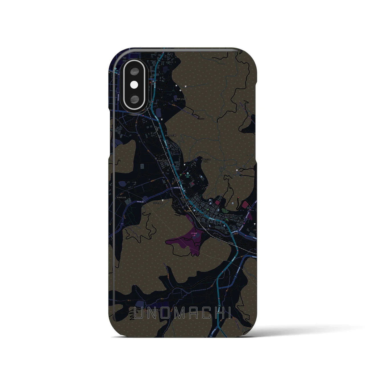 【卯之町(愛媛県)】地図柄iPhoneケース(バックカバータイプ)