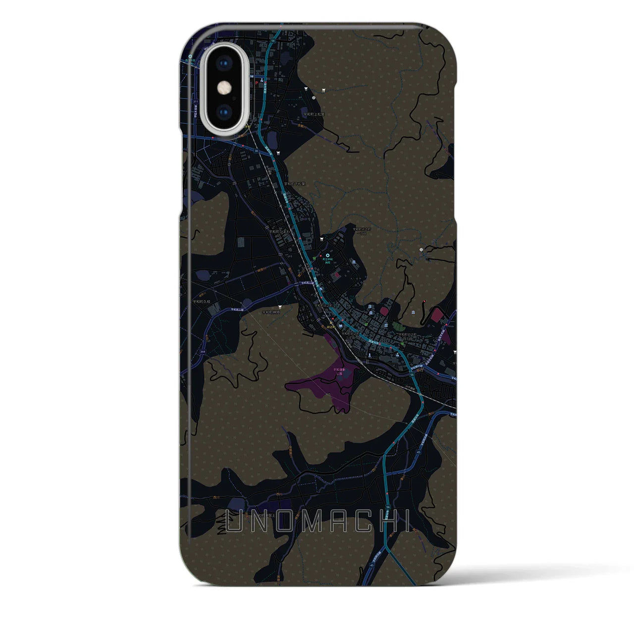 【卯之町(愛媛県)】地図柄iPhoneケース(バックカバータイプ)