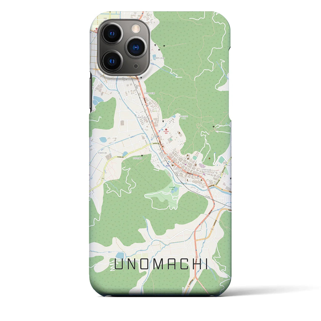 【卯之町(愛媛県)】地図柄iPhoneケース(バックカバータイプ)