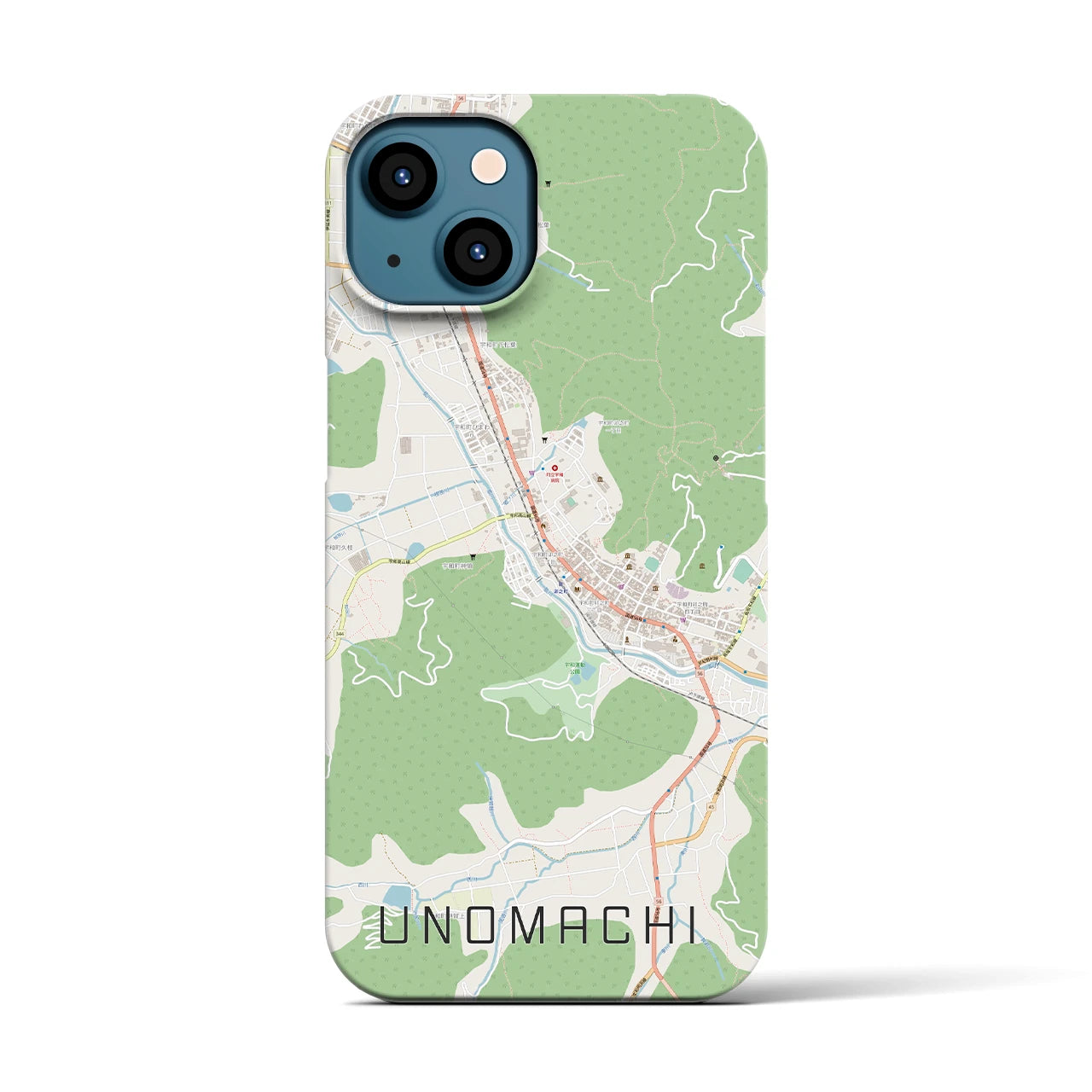 【卯之町(愛媛県)】地図柄iPhoneケース(バックカバータイプ)