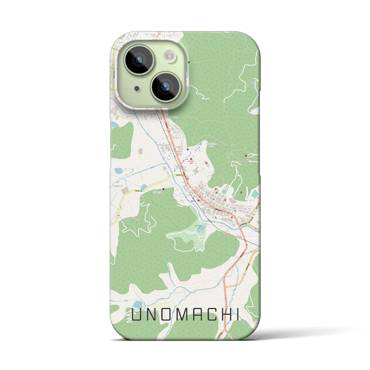 【卯之町(愛媛県)】地図柄iPhoneケース(バックカバータイプ)