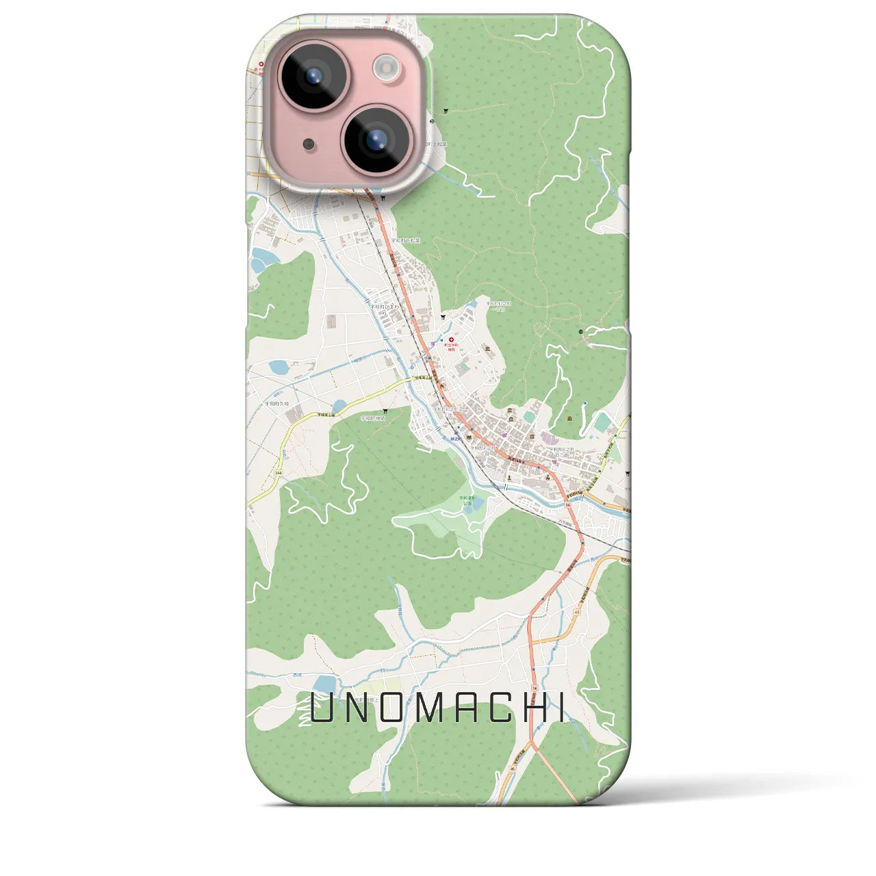 【卯之町(愛媛県)】地図柄iPhoneケース(バックカバータイプ)
