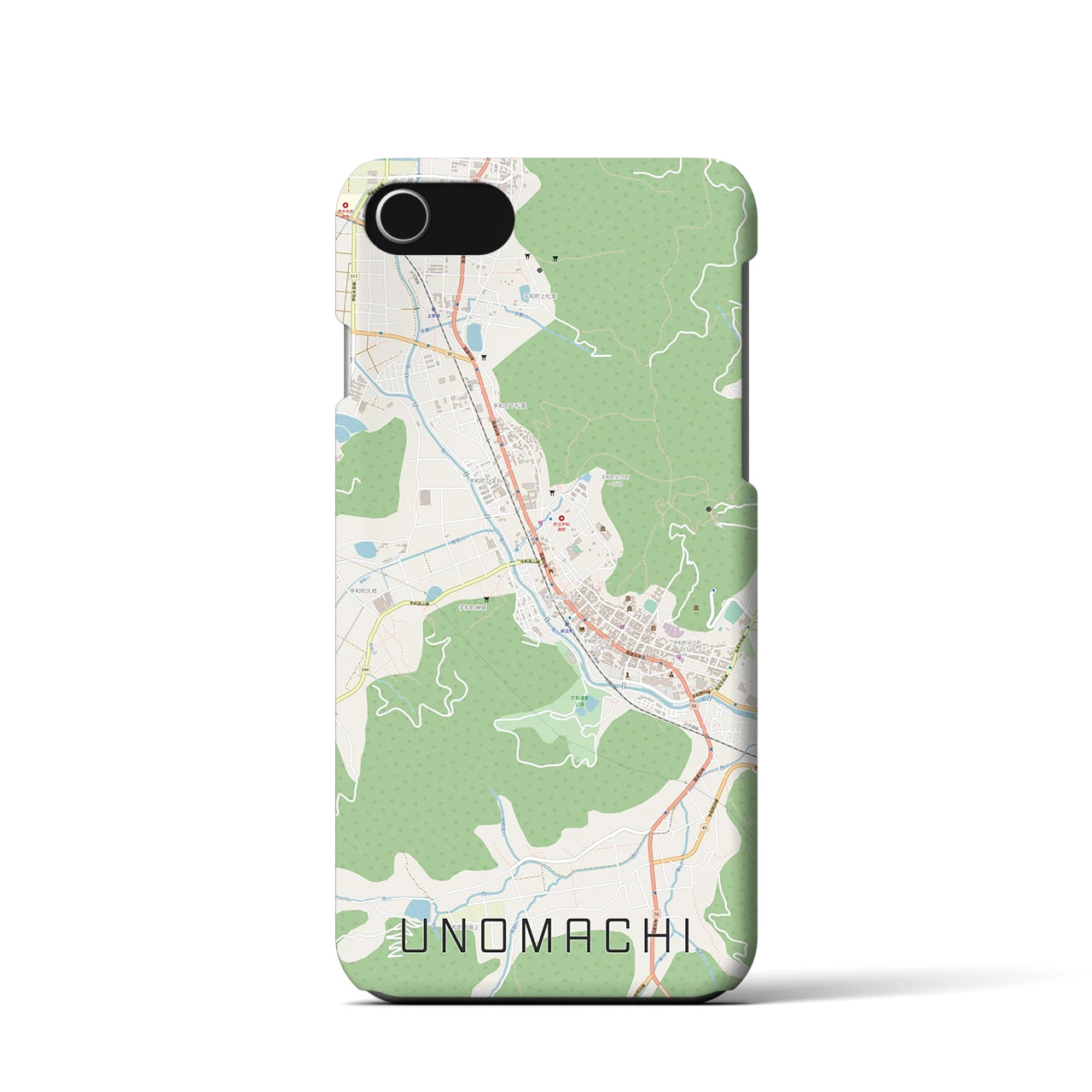 【卯之町(愛媛県)】地図柄iPhoneケース(バックカバータイプ)