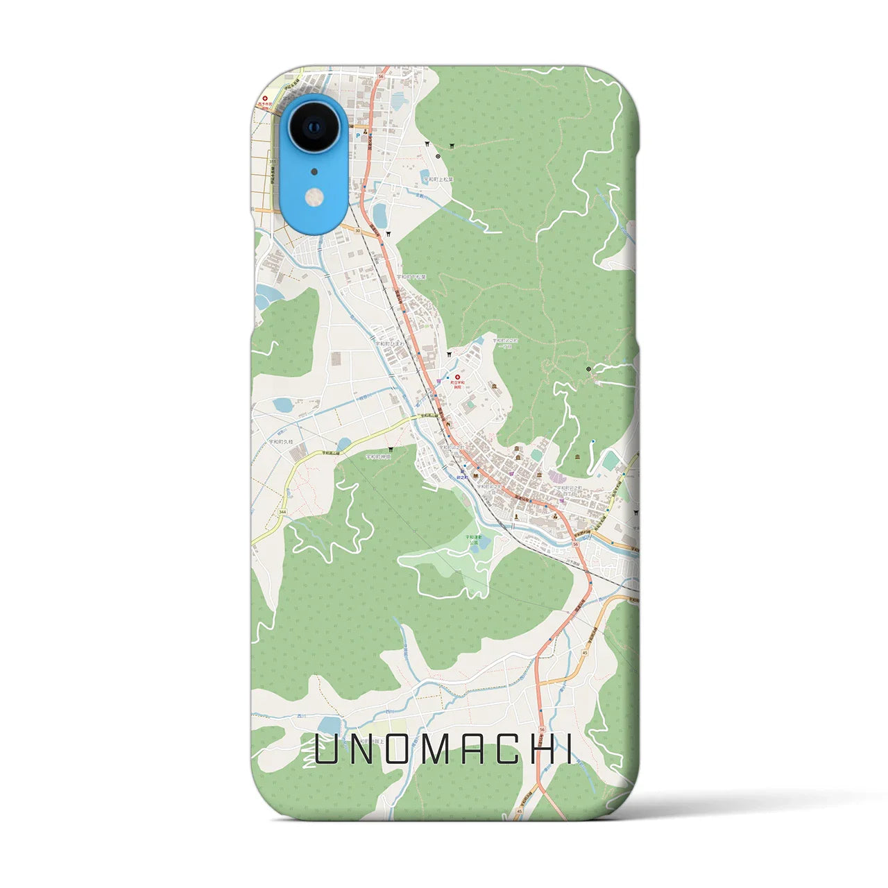 【卯之町(愛媛県)】地図柄iPhoneケース(バックカバータイプ)