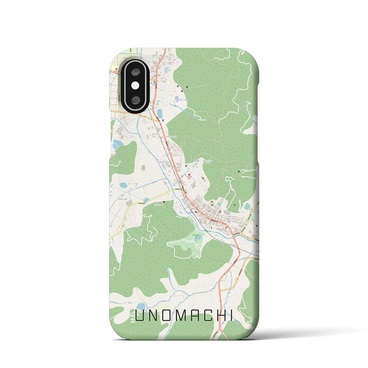 【卯之町(愛媛県)】地図柄iPhoneケース(バックカバータイプ)
