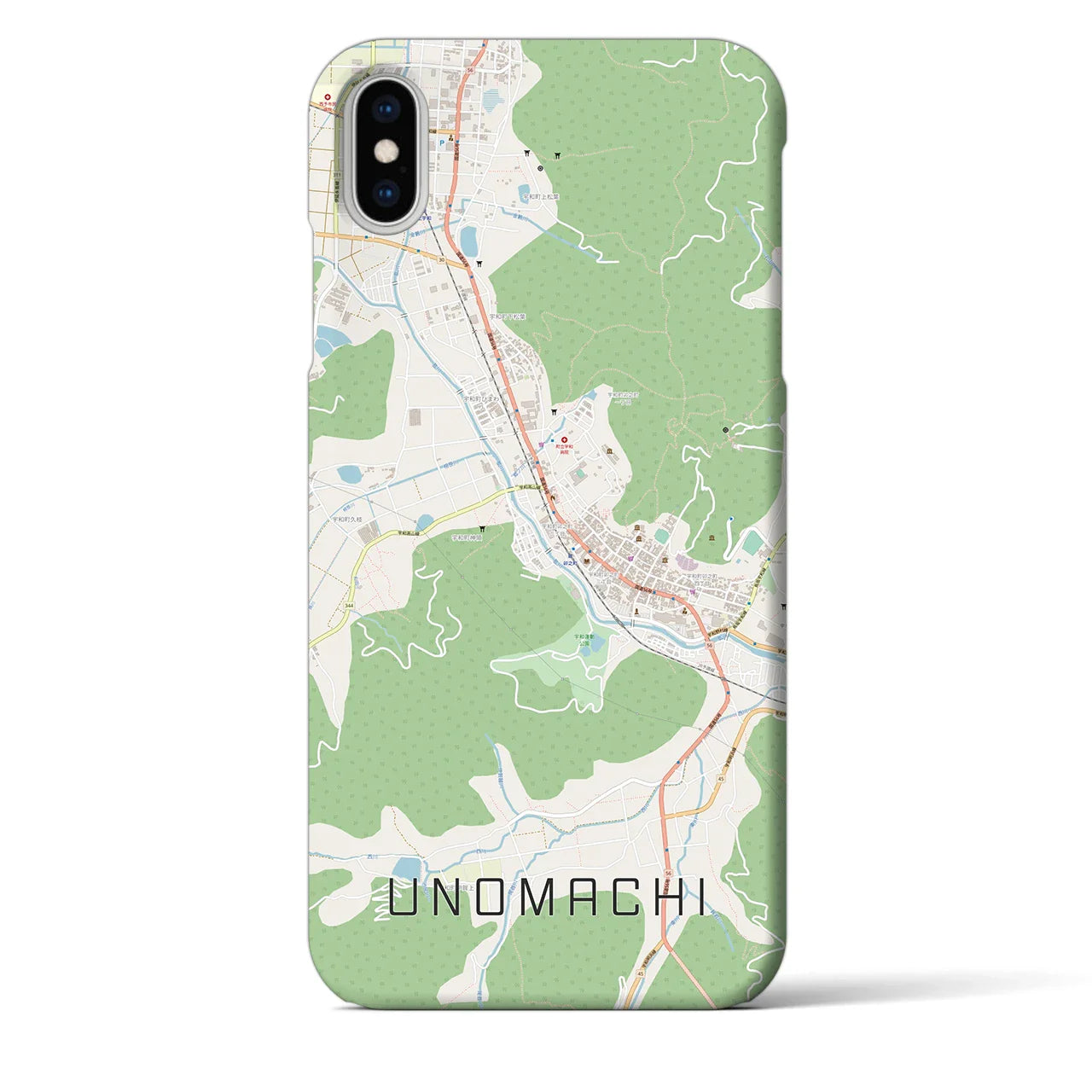 【卯之町(愛媛県)】地図柄iPhoneケース(バックカバータイプ)